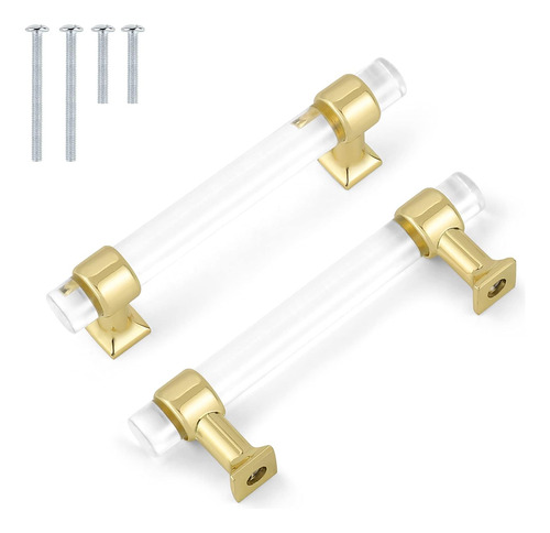 10 Pack Brass Cabinet Handles,3.5 Inch Hole Centers Acrylic 