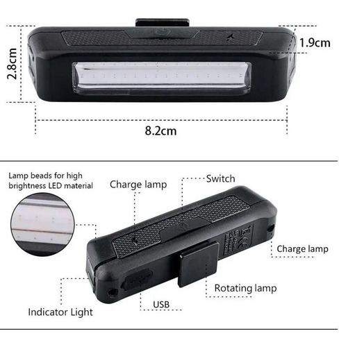 Luz / Destellador Trasera Bici Van Halen Van029 Usb