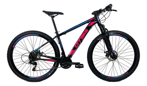Bicicleta Aro 29 Gts Pro M5 - 27 Velocidades Cor Preto+pink+azul Tamanho Do Quadro 17