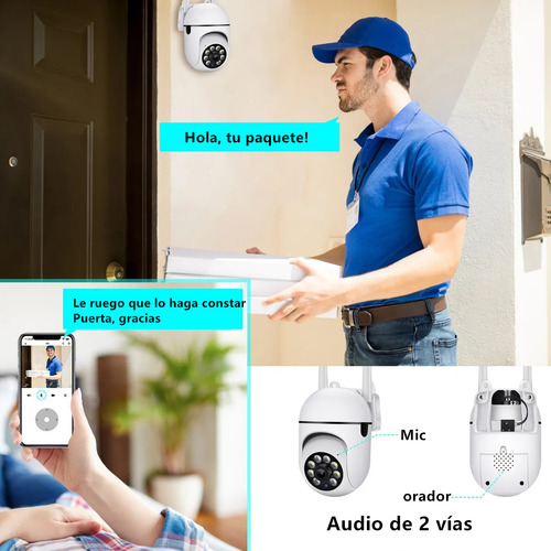 Xinshi Cámara De Seguridad Wifi Hd 1080p Foco 360° Interior Con Resolución 2mp Visión Nocturna Incluida Audio Bidireccional Color Blanco Camaras De Seguridad Exterior