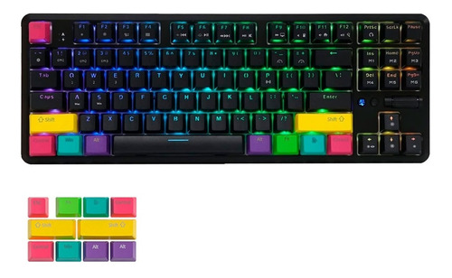 Imagen 2 de 7 de Teclado Mecánico Bluetooth Full Rgb Brown - Ajazz K870t