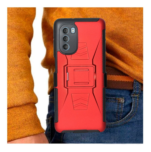 Imagen 8 de 9 de Funda Moss Uso Rudo 3 En 1 Colores Para Motorola Moto G51 5g