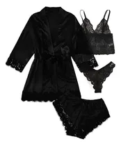 Comprar 4pcs  Bata Dormir Mujer Pijamas Sexsy Batas Satin Para Novia