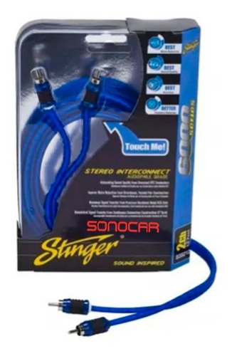 Cable Rca Stinger 2ch Serie 6000 De 1,82m  Si626 Sonocar
