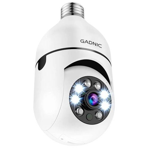 Cámara De Seguridad Gadnic Hogar Foco Vision Nocturna 3mp Hd Color Blanco