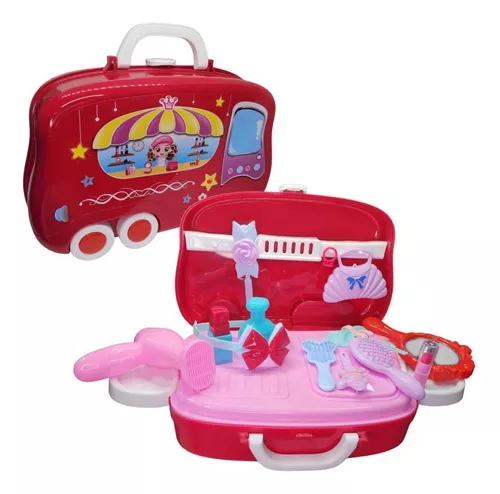 Conjunto de brinquedos de maquiagem infantil, Caixa de maquiagem rotativa,  Bolsa, Lippy lavável, Esmalte, Jogo Seguro