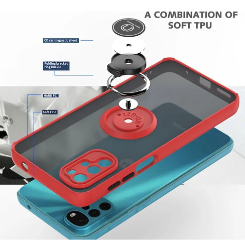 Case Funda Hardness Ring Para Motorola G22 4g / Antishock
