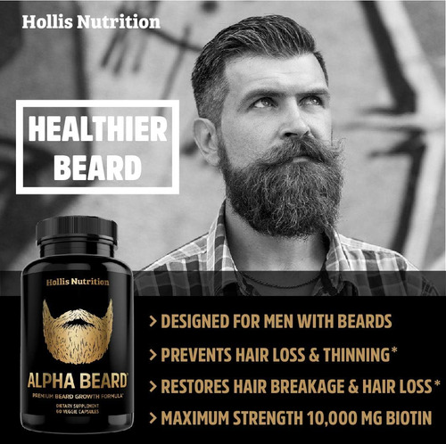 Alpha Beard Biotina Colágeno Hidrolizado Aumentar La Barba
