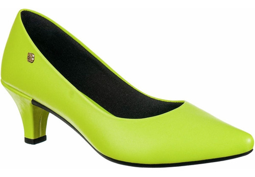 Scarpin Feminino Sapato Bico Fino Salto Fino Baixo Colorido 