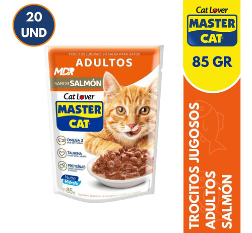 Master Cat Sachet Salmón 85gr X20 Und | Distribuidora Mdr