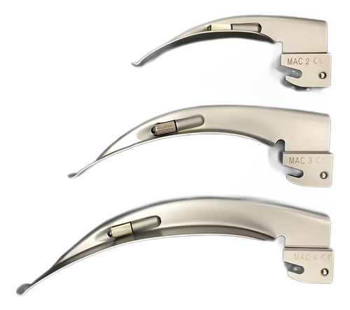 Set Estuche De Laringoscopia Luz Led Fibra Óptica