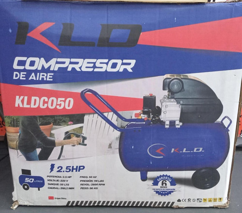 Imagen 5 de 6 de Compresor De Aire Eléctrico Portátil Kldco50 50l 2.5hp 220v