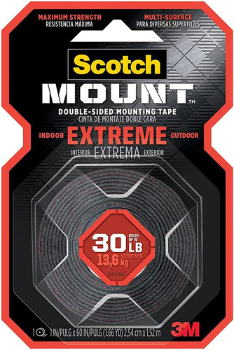 Fita De Montagem Dupla Face Extrema Scotch-mount 414h, 1 Po
