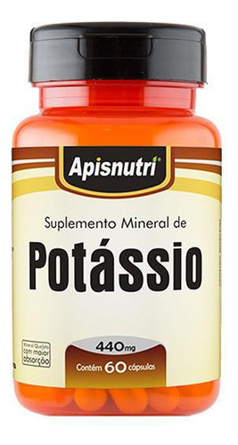Potássio, 60 Cápsulas, 440mg - Apisnutri