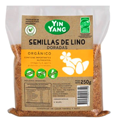 Semillas De Lino Dorado Orgánico Yin Yang 250g