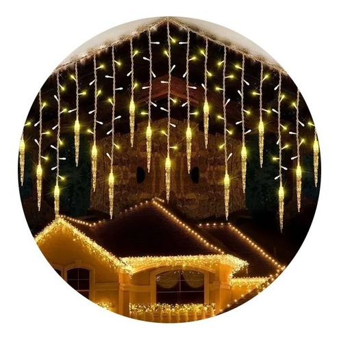 Juego Luces Navidad Cascada 120 Led 4 Mts Blanco Calido