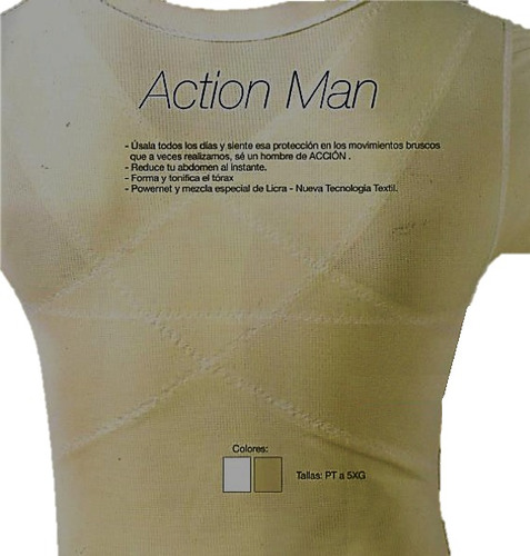2 Faja Hombre Tipo Camiseta Reductora Action Man Sorprendent