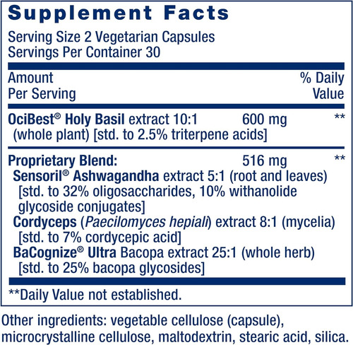 Life Extension Fórmula De Energía Suprarrenal 60 Capsulas, Sin Sabor