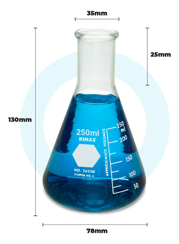 Matraz Erlenmeyer De Vidrio Kimax Graduado De 250ml