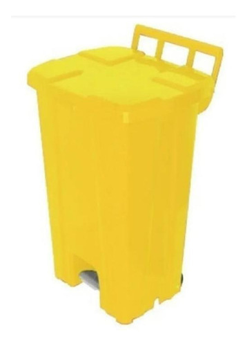 Lixeira Quadrada Plastica De 100 Litros Com Roda Sem Pedal