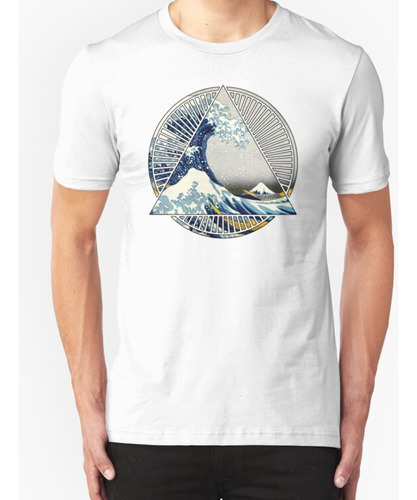 Franela Vintage Hokusai Mount Fuji Great Tsunami