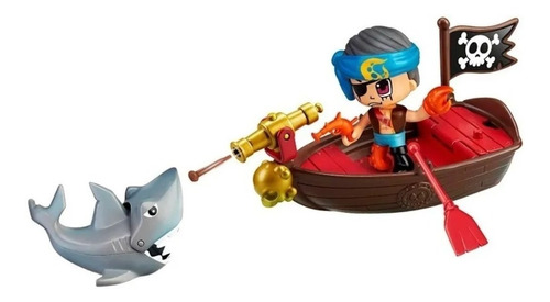 Muñeco Pinypon Action Bote Pirata Con Figura Y Tiburón 15587