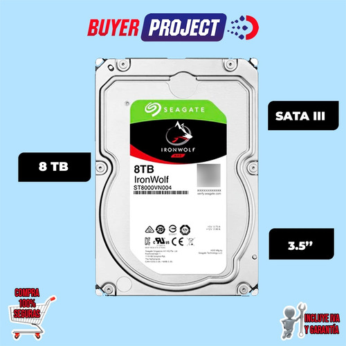 Disco Duro 8tb Seagate Ironwolf Sata 3.5 7200 Rpm Red Nas