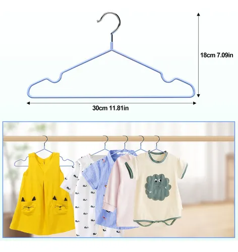 30 Ganchos Para Ropa Perchas De Acero Inoxidable Sólida Niño