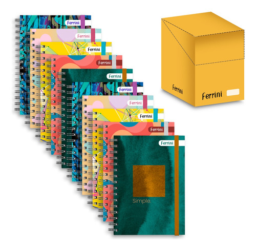 Libreta Multipropósito Argollada Ferrini A5 120h Caja 10pz