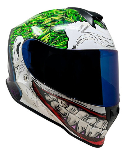 Casco Kov Joker 2.0 Integral Dc Comic Certificado Ecer22-06 Color Negro Tamaño del casco XL(61-62 cm)