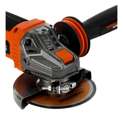 Imagen 4 de 5 de Amoladora angular inalámbrica Hamilton ULT115 de 50 Hz naranja y negra 220 V - 240 V Cargador