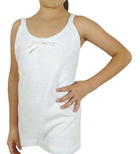 Camiseta De Niña Tirante Delgado 100% Algodón Set De 4 Pzs