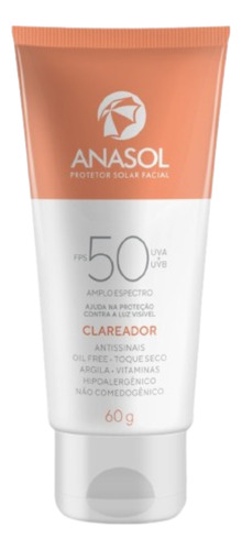 Protetor Facial Fps 50 Clareador Anasol 60gr Toque Seco 1 Un