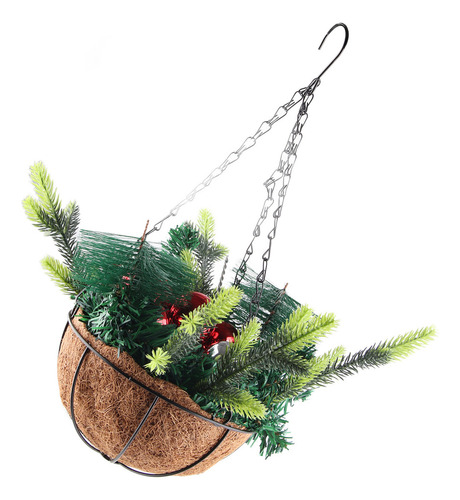 Cesta Colgante De Navidad Artificial Decorada Con Madera De.