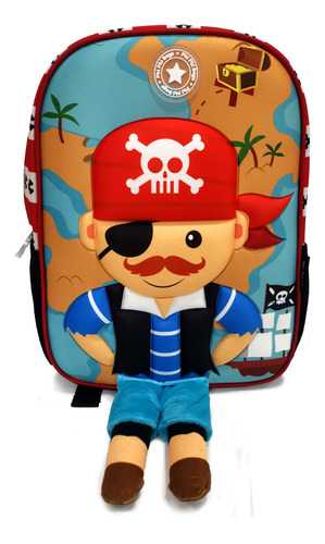 Mochila Pirata Escolar Jardín 12 Pul Calidad Premium Phi Phi