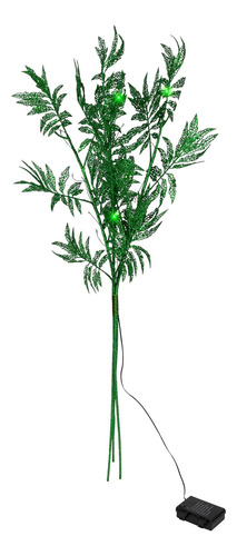 Luces De Belén Iluminadas Sprig De Hoja De Oro Verde