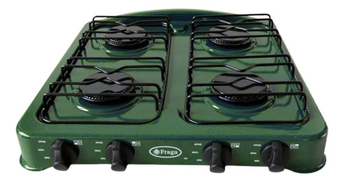 Parrilla Fraga P707 Porcelanizada 4 Quemadores Color Verde