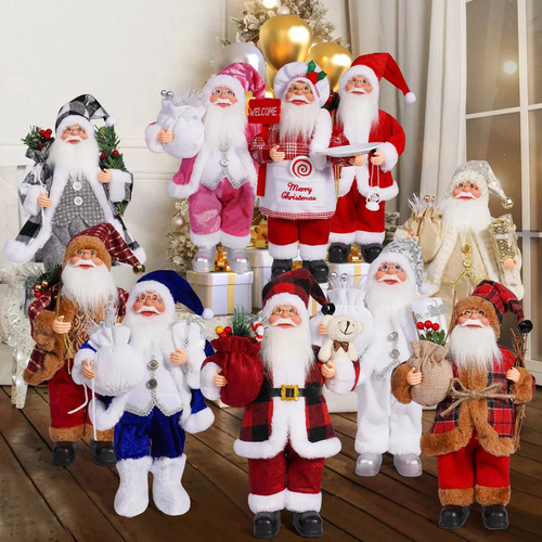Ventana Navideña De Pie Con Figura De Papá Noel De 12 Pulgad