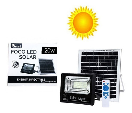 Foco Led Panel Solar 25w Independiente Con Control Remoto