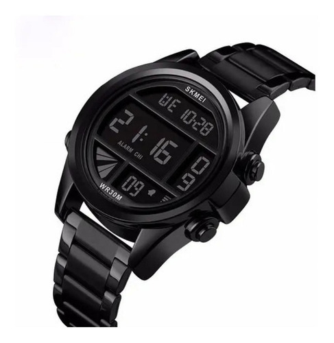 Reloj Skmei 1448bk Negro Hombre Color Del Fondo Negro Color De La Correa Negro Color Del Bisel Negro