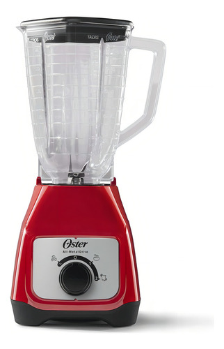 Licuadora Vaso Plastico 1.2 L/2 Vel Y Pulso 550w Boton Oster Rojo