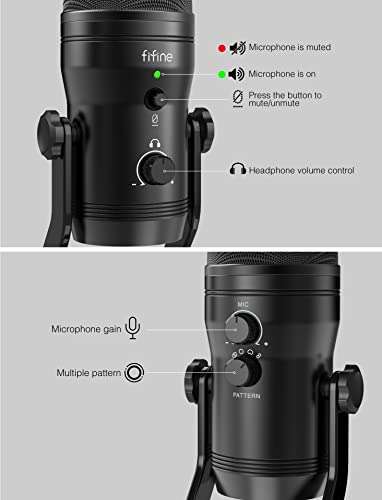 Micrófono Usb Fifine Para Grabación De Estudio, Pc, Ps4