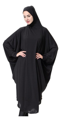 Árabe Muçulmano Batwing Abaya Um Sobrecarga Hijab Oração