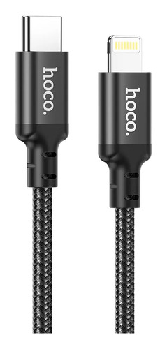 Cable Usb-c A Lightning 20w Para iPhone Hoco X14 Pd Carga Ra Color Negro