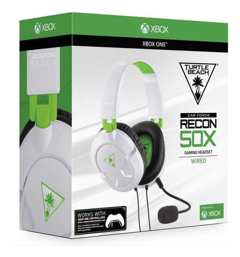 Turtle Beach Audifonos Gamer Recon 50x Xbox One Ps4 Celular Color Blanco/Verde