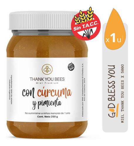 Miel Premium Con Cúrcuma Y Pimienta Thank You Bees X 500g