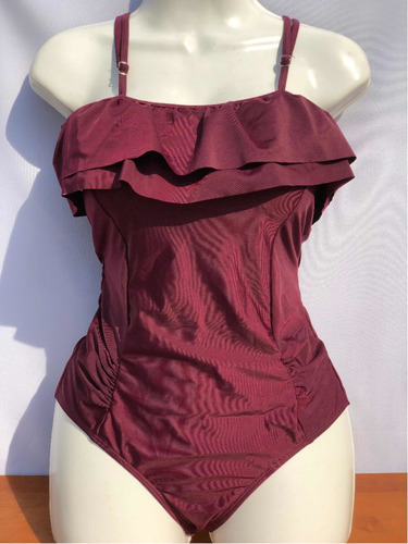 Traje De Baño Para Dama, Monokini Con Olanes, Escote Espalda