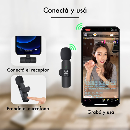 Microfono Corbatero Inalambrico 2 Mic Compatible iPhone