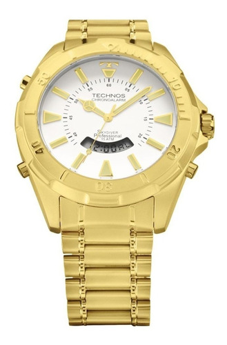 Relógio Masculino Technos Dourado Ts Carbon 2035msd/4b Cor do fundo Branco
