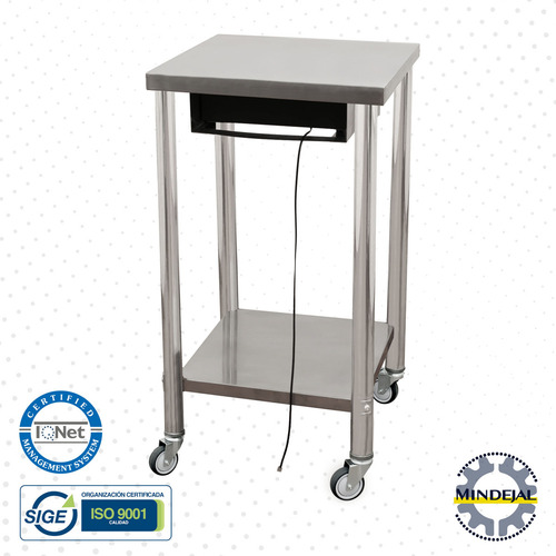 Mesa De Cobro Acero Inoxidable Con Caja Para Dinero Con Ruedas